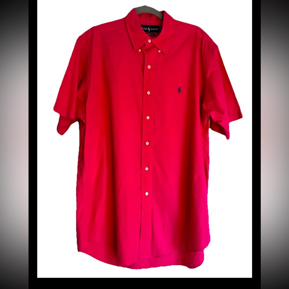 Polo by Ralph Lauren Men's Hot Pink Vintage Buttondown Shirt Sz L